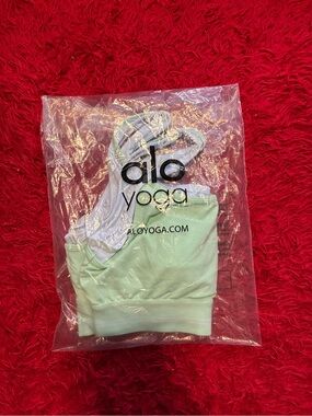 ALO Yoga Mint Green Sports Bra with Scoop Back